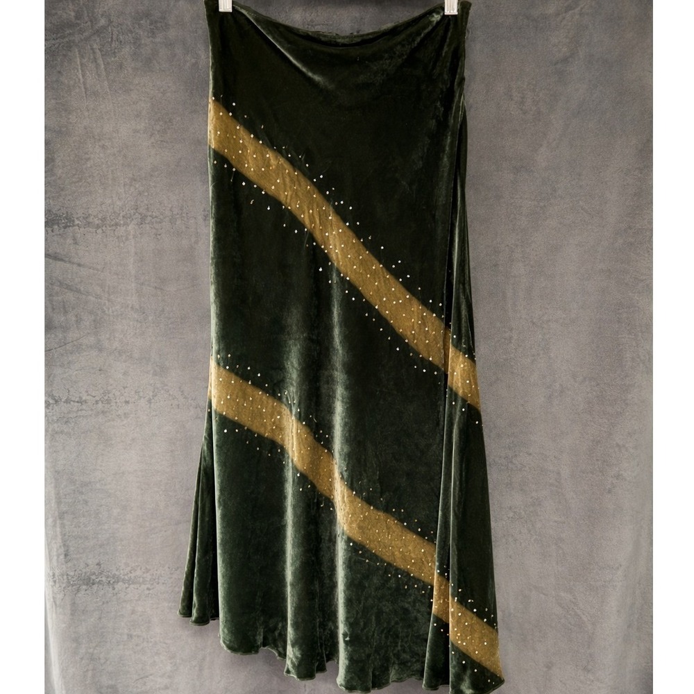 Vintage Nougat London Silk Blend Velvet Bias Skirt Y2K Whimsigoth Fairy Grunge - Picture 3 of 8